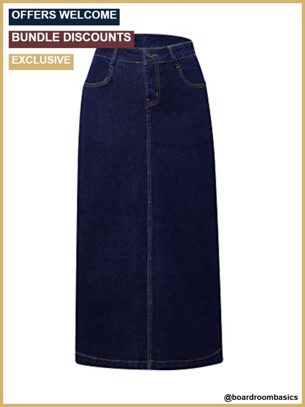 High Waisted Maxi Pencil Jean Skirt - A-Line Long Denim Skirt Midi Length